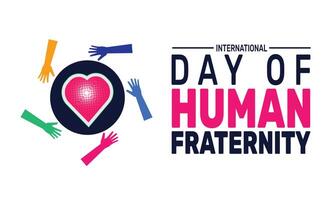 International Day of Human Fraternity calls for greater collaboration and empathy among nations, recognizing that understanding and respect for all cultures is essential for lasting peace and unity. vector