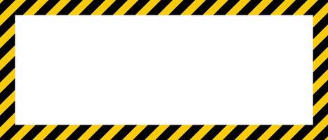 Empty space bordered by a cautionary yellow and black diagonal striped pattern. vector