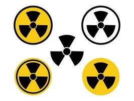 Different versions of the internationally recognized radioactive hazard symbol. vector