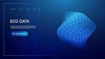 Big data cloud technology background. Blockchain technology service concept. Abstract network connection network. vector