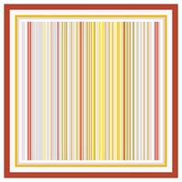 Square scarf, vertical striped pattern with vertical yellow, white, and red lines on a beige background. vector