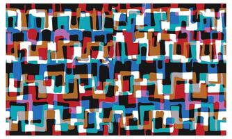 Abstract multicolored patch overlap camouflages maze like digital art pattern. vector
