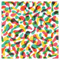 Abstract colorful blob pattern with overlapping shapes in red, green, yellow, and black. vector