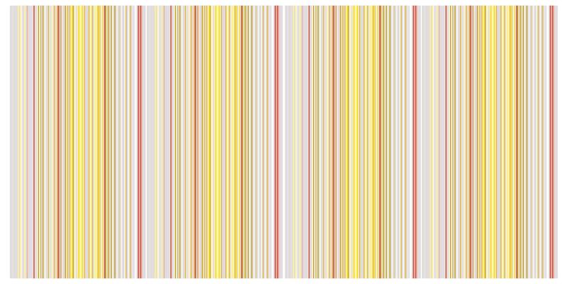 Striped pattern with vertical yellow, white, and red lines on a beige background.