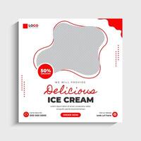 Delicious ice cream social media post and web banner template vector