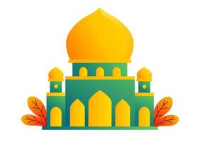 Gradient Minaret of Gold And Green vector