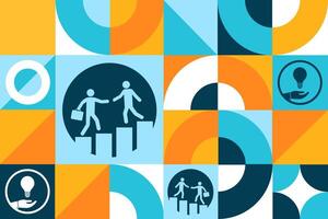 January is National Mentoring Month. Seamless geometric pattern. Template for background, card, poster. vector