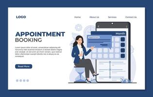 Appointment web page design concept. Modern flat style illustration. vector