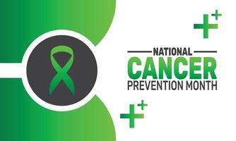 National Cancer Prevention Month highlights the importance of reducing cancer risks by adopting preventive measures like a healthy diet, exercise, and regular check-ups for early detection. vector