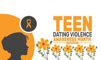Teen Dating Violence Awareness Month is a time to inform teens about the dangers of abusive relationships and provide them with the tools to build healthier, safer relationships vector