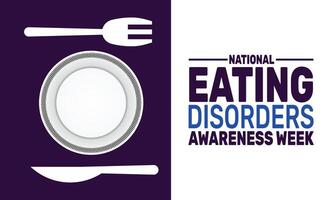 National Eating Disorders Awareness Week focuses on shedding light on the struggles of those with eating disorders, aiming to reduce stigma and encourage open conversations about mental health. vector
