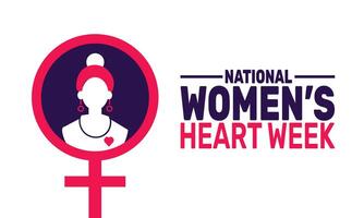 National Women Heart Week aims to empower women with knowledge on heart health, highlighting the importance of regular checkups, exercise, and balanced nutrition to protect against heart disease. vector