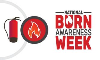 National Burn Awareness Week seeks to inform and prevent burn injuries through education about home and fire safety, highlighting the importance of awareness and timely treatment. vector