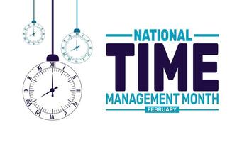 National Time Management Month encourages individuals to prioritize tasks, improve productivity, and make the most of every day through better planning and effective use of time. vector