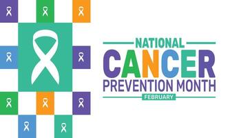 National Cancer Prevention Month encourages awareness and action to reduce cancer risk through healthy lifestyle choices like balanced nutrition, regular exercise, and avoiding harmful habits. vector