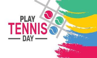 Celebrate Play Tennis Day by enjoying a fun game with friends, improving your skills, and embracing the benefits of physical activity through tennis. vector