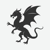 High-Quality Dragon Silhouette Graphics for Creative Projects vector