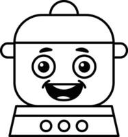 A cartoon character with a smiling face and a hat vector