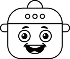 A cartoon character with a face and a smiling mouth vector