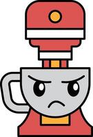 A cartoon character with a red and white mixer on top of his head vector