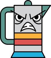 A cartoon character with an angry expression on his face vector
