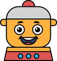 A cartoon character with a smiling face and a red hat vector