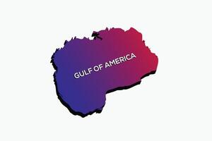 continent 3d map of gulf of America with text illustration conceptual us flag color vector