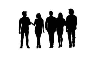 Diverse Silhouette Figures in Motion for Creative Use. vector