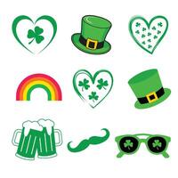 St. Patrick's Day Digital Bundle with Green Icons and Festive Graphics vector