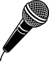 Dynamic Microphone Silhouettes A Symbol of Sound, Music, and Expression vector