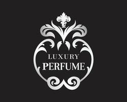 perfume logo design in luxury style vector