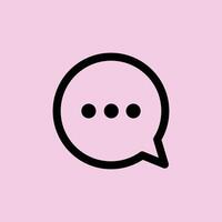 A black and pink speech bubble icon vector