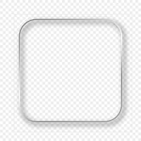 Silver glowing rounded square with shadow vector