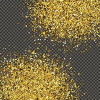 Gold glittering dust on a gray background. Dust with gold glitter effect and empty space for your text vector