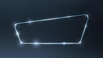Neon rounded frame with shining vector