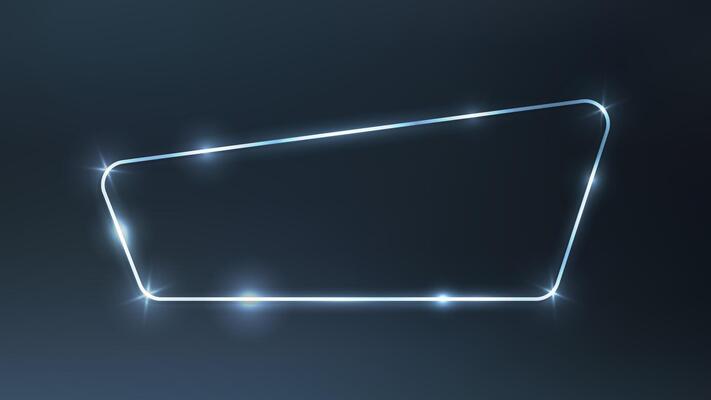 Neon rounded frame with shining