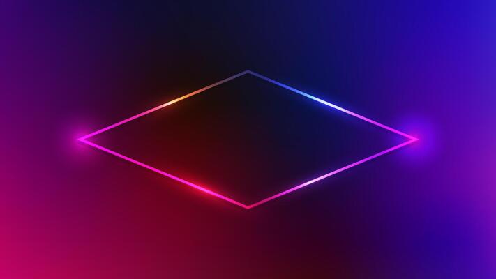 Neon rhomb frame with effects