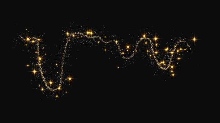 Gold glittering wave