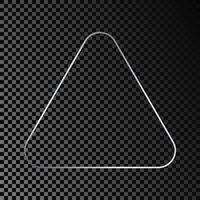 Silver rounded triangle frame vector