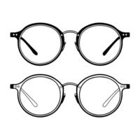 Classic round eyeglasses with thin frames. vector