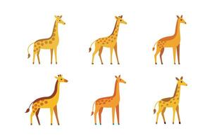 Giraffe illustration set isolated on white background vector