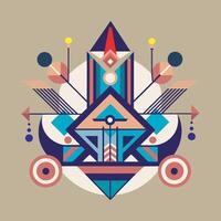 A colorful abstract design with geometric shapes vector