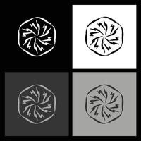 Contemporary Black and White Radial Icon. Sleek Graphic Element for Websites, Branding, and Logo Design Projects vector