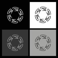 Geometric Black and White Radial Icon. Minimalist Aesthetic for Professional Logo Development and Web Graphics vector
