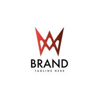 Red M Monogram Logo Design Template vector