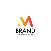 Simple M Monogram Logo Design Template vector
