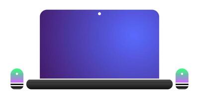 Home devices for work and entertainment. Laptop and Smart devices, modern gradient icons. vector