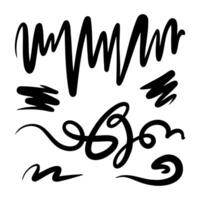Line strokes in an abstract and irregular style on a white background vector