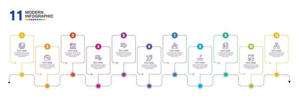 Infographic process and 11 steps. vector