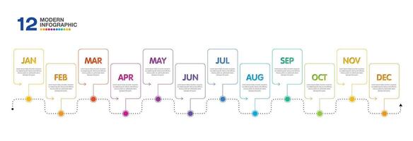 Infographic for presentation 12 months. vector